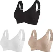 [Joiycus] Women's Ribbed Push Up Adjustable Wireless Bra,Push up Bras for Women