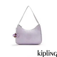 在飛比找Yahoo奇摩購物中心優惠-Kipling 金屬感蘭花紫造型大開口拉鍊手提肩背包-EST