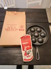 TRUE Griswold!!! #32 Aebleskiver Danish Cake Pan Erie, PA....Ultra NICE!!! NEw!