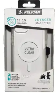 Lotx30 Pelican Voyager Case w/ MagSafe + Holster for iPhone 14 Plus - Clear