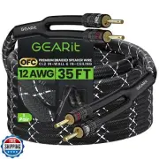 GearIT 12AWG Speaker Cable Wire with Gold-Plated Banana Tip Plugs (35 Feet) i