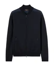 Zippered casual jacket M navy blue