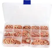 Copper Washers Sets, 300PCS Copper Crush Washers Flat Sealing Gaskets Suitable For Homework Hardware Commercial Appliances