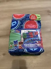 Netflix PJ MASKS Hero Time Sheet Set - Owlette Gekko Catboy Blue - Twin Set