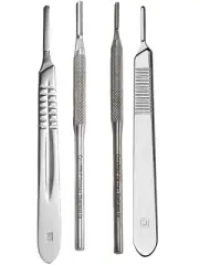 Hobby Knife, Dissecting Scalpel Handle #3 + #4 Round + Plain Handle (4 EA Set)