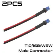 2pcs T10 168 2825 2821 W5W Light Bulb Male Connector Plug Adapter Wiring Harness (for: Ford)