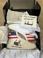 NEW Size 11 Men’s 12.5 W Trump FIGHT FIGHT FIGHT High-Tops In Hand 3809/5000