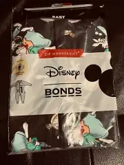 Bonds Zippy Alice In Wonderland Black Size 0 New In Original Packaging