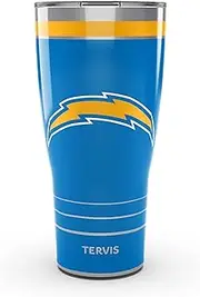 Tervis Traveler NFL Los Angeles Chargers - MVP Triple Walled Insulated Tumbler Travel Cup Keeps Drinks Cold & Hot, 30oz, Stainless Steel