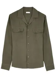 Gusari Safari Linen Shirt - Green - L L