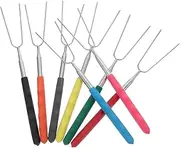 8pc Stainless Steel Telescopic Barbecue Forks Set for Outdoor Grill Grilling Tool Set Extendable Forks for Camping BBQ Accessories