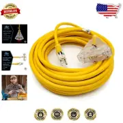 50' 12-Gauge Indoor/Outdoor Extension Cord - Heavy Duty with Multiple Outlets