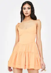 [Tiger Mist] Orange Bijou Mini Dress