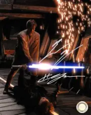 Hayden Christensen Ewan McGregor signed Anakin Obi-Wan Star Wars 8x10 photo SWAU