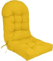Leefasy Chaise Lounger Cushion Rocking Chair Cushion with Ties Comfortable High Back Chair Cushion for Balcony Courtyards, Yellow