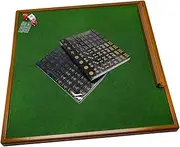 TTETTZ 144 Tile Mahjong Set, Compact Game Kit with Folding Table for Travel, Black