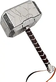 damdos Cosplay Hammer, 44cm PU Foam, Crack, 0.6kg, Leather Handle
