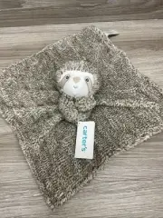 NEW Carter's Security Blanket Sloth Plush Lovey Soft Gray Brown