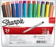 Sharpie Permanent Markers, Ultra Fine 24 Count (Pack of 1), Assorted Colors