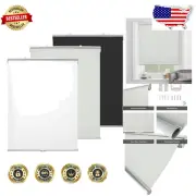 Light Grey Waterproof Roller Window Blinds - 100% Blackout, Easy Install 37" W