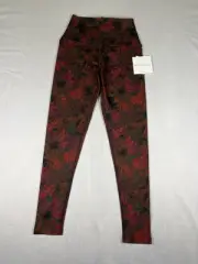 Beyond Yoga Spacedye Caught In The Midi High Waisted Legging Red Floral Sz S NWT