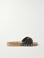 [Isabel Marant] Isabel Marant - Jaso Embellished Leather Slides - Black - FR39 FR39 Black