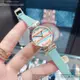 ARMANI手錶,編號AR00059,28mm玫瑰金圓形精鋼錶殼,幾何立體圖形中二針顯示錶面,多色真皮皮革錶帶款