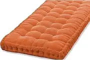 Cushion Thick 10cm Bench Cushion 150x50 Comfortable Seat Cushion Indoor Outdoor Window Garden Bench Orange Chair Cushion for 1 2 3 4 Seater 55x190cm