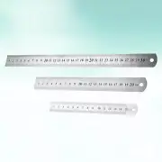 3 Pcs Straight Rulers with Inches and Centimeters Machinist Stick Office