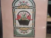 Vtg 80s Flowers Basket Birds Window Wallhanging Applique Quilt Pattern 26x47#LK9