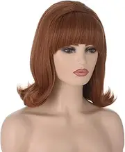 QACCF 70s Pinup Pelucas 60s Beehive Style Vintage Look Halloween Costume Women Wig wtih Bang (Ginger)