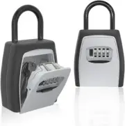 Key Lock Box, NEW VERSION Lock Box for House Key, 4-Digit Combination Security L