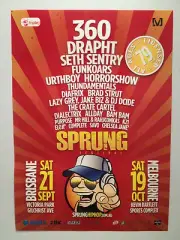 SPRUNG HIP HOP FESTIVAL 2013 Poster A2 SETH SENTRY 360 DRAPHT Brisbane Melbourne