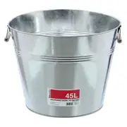 Galvanised Metal Ice Bucket With Wooden Handles 45L