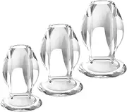 Acrylic Glass Hollow Tunnel Butt Play Plug Set, Clear Transparent Small Large Big But Trainer Anus Plug Stretcher Kits for Men and Women, Adult Sex Gay Lesbian Toys for Couple Beginner(3 Pics)