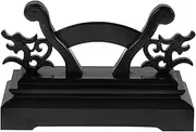 DECHOUS Chinese Japanese Fan Holder Hand Held Fan Display Stand Folding Fan Storage Rack Decorative Stand for Fans Display Black Resin