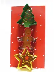 3 PIECE COOKIE CUTTER SET CHRISTMAS TREE, GINGERBREAD MAN & STAR-USE AS ORNAMENT