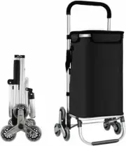 Waterproof Shopping Cart Trolley Foldable Aluminium Grocery Bag Black