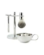 Bey-Berk Safety Razor & Pure Badger Brush with Soap Dish
