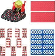 kowaku Traditional Bingo Game Fortunate Number Professional Deluxe Reusable Bingo Set Bingo Machine Toy for Bar Holiday Table Game