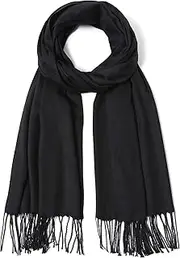 [Cindy & Wendy] Pashmina Shawls and Wraps Large Scarfs for Women Wedding Party Bridal Long Fashion Solid Shawl Wrap with Fringes