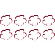 8x R&M Hibiscus Flower Cookie Cutter Polyresin Coated Steel Bake Mould 9cm Red
