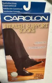 Carolon Health Support Compression Socks Short White 1B 15-20mmHg New