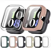 [6 Pack] Case Intended for IQOO Watch GT, Full Wrap Hard PC Screen Protector Cover Cases, HD Tempered Film Tempered Glass for Watch GT Smart Watch Accessories