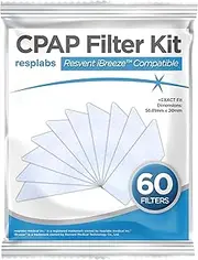 resplabs CPAP Filters - Compatible with The Resvent iBreeze Machine - 60 Filter Pack