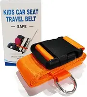 Car Seat Belt Strap to Suitcase, Convert Kid Car Seat and Carry-on Luggage to Airport Stroller Carrier,Safe Travel Solution for Transport (Orange)