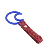 Car Accs JDM Moon Shape TSURIKAWA Blue Ring Red Clouds Nylon Handle Strap X1