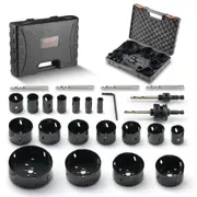 Hole Saw Kit, 18 PCS Saw Blades, 6 Drill Bits, 1 Hex Wrench, Bi Metal M42 Hole Saw Set with Carrying Case, General Purpose Size from 3/4" to 4-1/2", Ideal for Wood Board, Iron and Plastic
