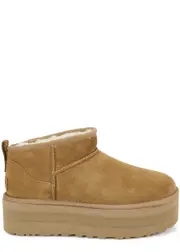 Ugg Classic Ultra Mini Suede Flatform Boots - Tan - 3 3