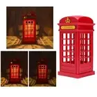 Red Telephone Booth Table Lamp Night Light Bedside Light with Touch
